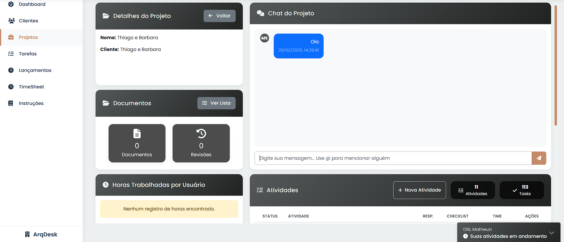 ArqDesk - Sistema de Gestão para Arquitetos